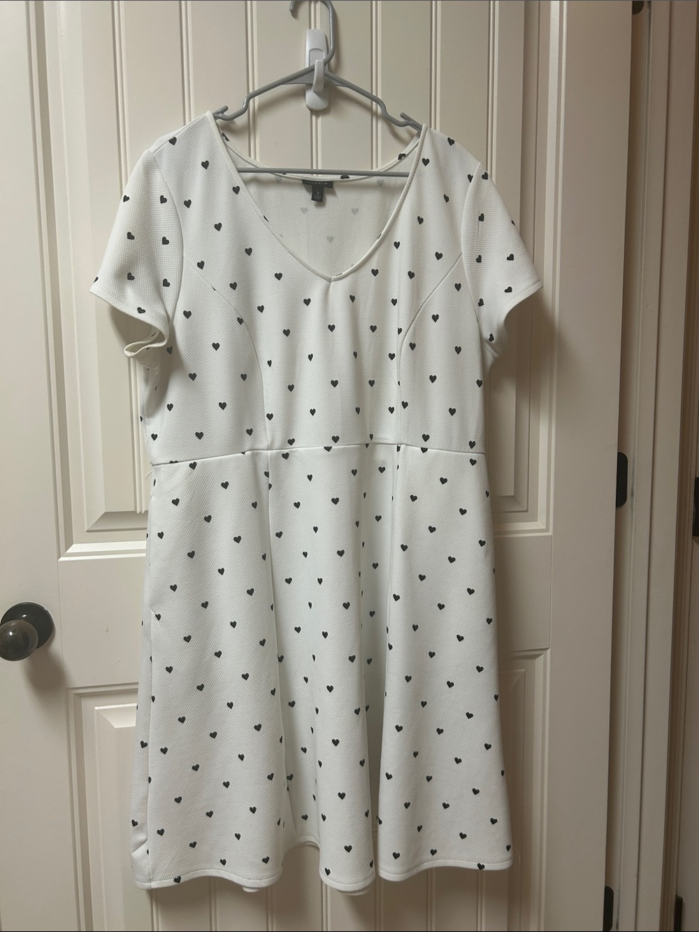 torrid White Dress with Black Heart Print